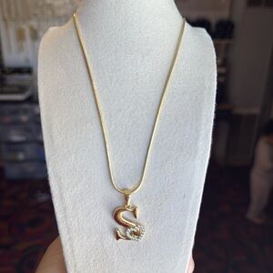 Gold filled Initial Pendant Necklace